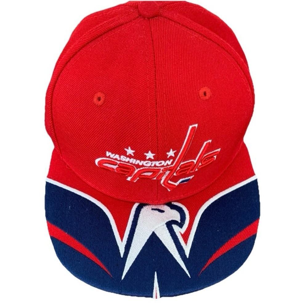 RARE EMBROIDERED Eagle Logo Washington Capitals Hockey NHL New Era Hat 7 1/2 EUC